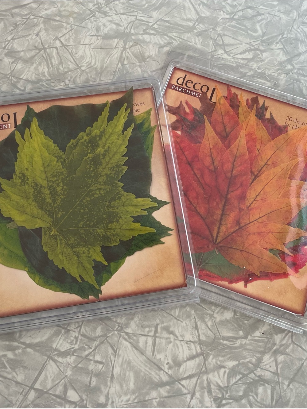World Market Fall Leaf Parchment Paper - Green & Orange
